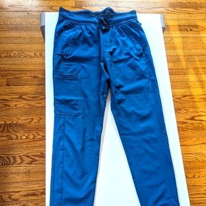 Cherokee Infinity Men's Drawstring Cargo Jogger Pants Caribbean Blue scrubs